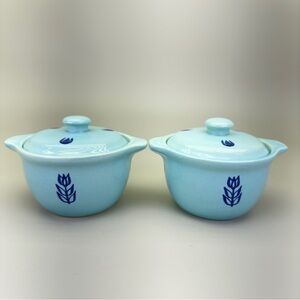 Vintage Cronin Blue Tulip Mini Casseroles